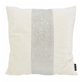 Gek op kussens! Sierkussen Bliss Diamond - Crème | 45 x 45 cm | Velvet/Polyester