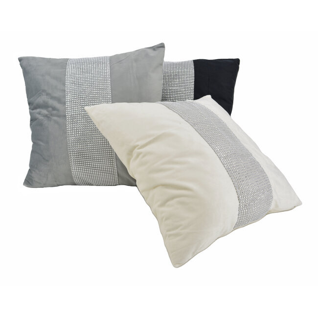 Bliss Diamond - Grijs | 45 x 45 cm | Kussenhoes | Velvet/Polyester