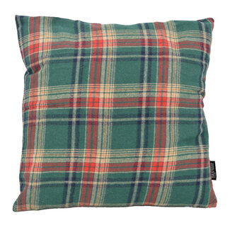 Gek op kussens! Kerst Tartan Groen | 45 x 45 cm | Kussenhoes | Viscose/Polyester