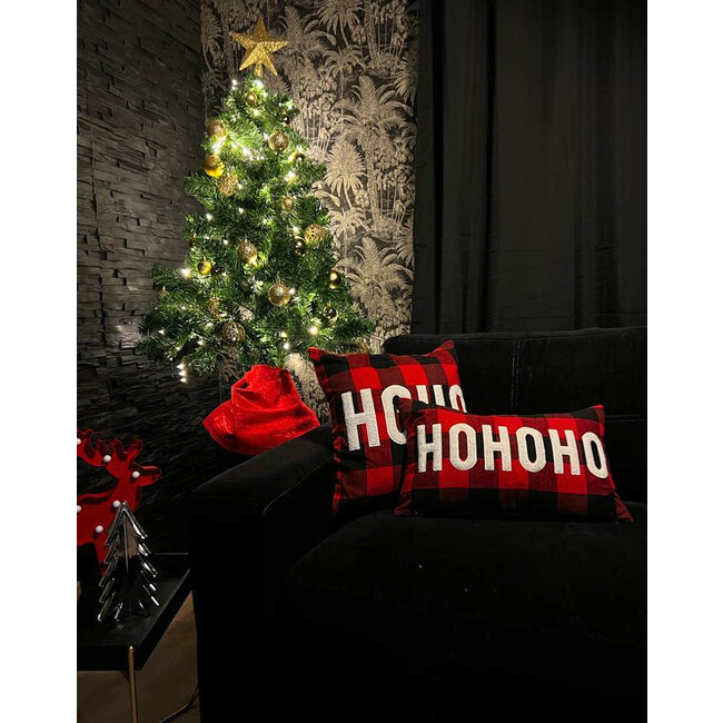 HOHO Kerst Ruit Kussenhoes | 45x45 cm | Katoen