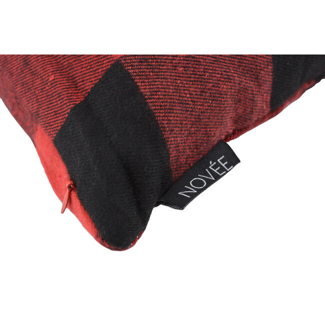 HOHO Weihnachten Karo Kissenbezug | 30x50 cm | Baumwolle