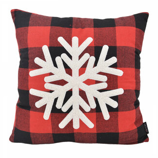 NOVÉE SNOW Kerst Ruit Kussenhoes | 45x45 cm | Katoen