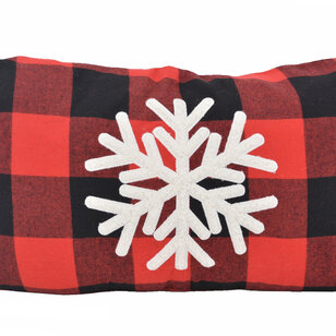 SNOW Kerst Ruit Kussenhoes | 30x50 cm | Katoen