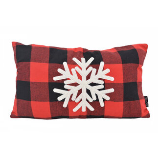 NOVÉE SNOW Weihnachten Karo Kissenbezug | 30x50 cm | Baumwolle