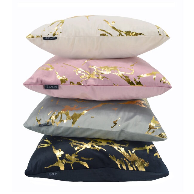 Metallic Marble Grey Kussenhoes | 45x45 cm | Velvet/Polyester