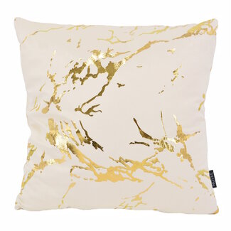 NOVÉE Metallic Marble Cream | 45 x 45 cm | Kussenhoes | Velvet/Polyester