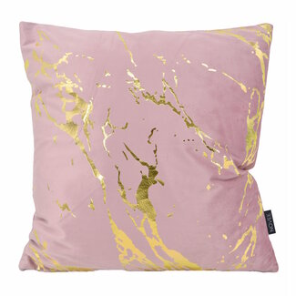 NOVÉE Metallic Marble Pink Kussenhoes | 45x45 cm | Velvet/Polyester