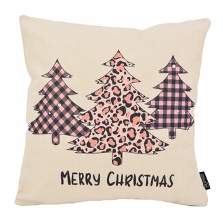 Gek op kussens! Merry Christmas - Pink #4 | 45 x 45 cm | Kussenhoes | Katoen/Linnen