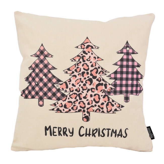 Merry Christmas - Pink #4 | 45 x 45 cm | Kussenhoes | Katoen/Linnen