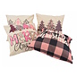 Sierkussen Merry Christmas - Pink #3 | 45 x 45 cm | Katoen/Linnen
