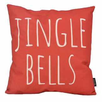 Gek op kussens! Red Jingle Bells Kussenhoes | 45x45 cm | Katoen/Linnen