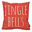 Red Jingle Bells Kissenbezug | 45x45 cm | Baumwolle/Leinen