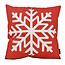 Gek op kussens! Red Snowflake | 45 x 45 cm | Kussenhoes | Katoen/Polyester