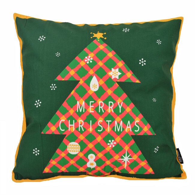 Kleur Kerstboom | 45 x 45 cm | Kussenhoes | Katoen/Polyester