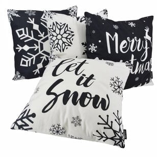 Sierkussen Zwart-Wit Kerst #4 | 45 x 45 cm | Katoen/Polyester