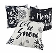 Zwart - Wit Kerst #4 Kussenhoes | 45x45 cm | Katoen/Polyester