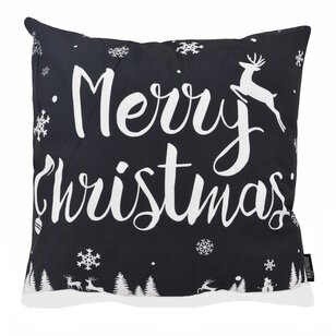Zwart - Wit Kerst #3 Kussenhoes | 45x45 cm | Katoen/Polyester
