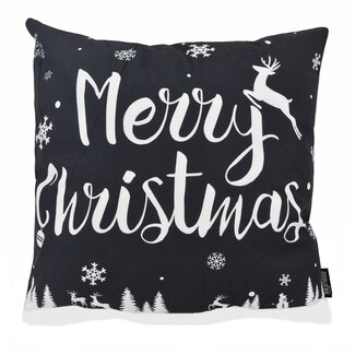 Gek op kussens! Zwart - Wit Kerst #3 Kussenhoes | 45x45 cm | Katoen/Polyester