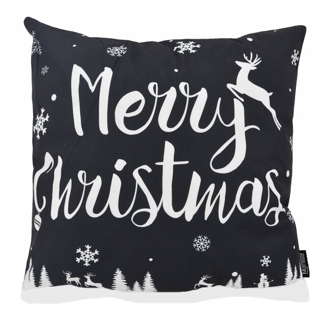 Zwart-Wit Kerst #3 | 45 x 45 cm | Kussenhoes | Katoen/Polyester