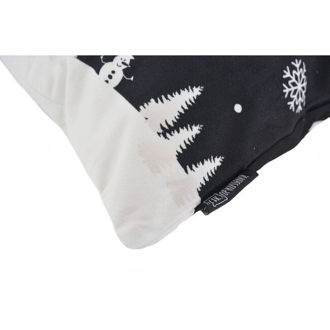 Zwart - Wit Kerst #3 Kussenhoes | 45x45 cm | Katoen/Polyester
