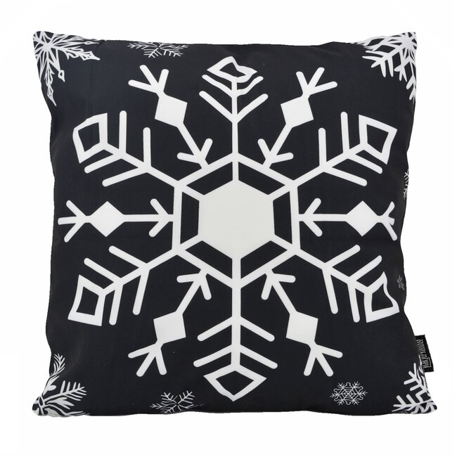 Zwart-Wit Kerst #1 | 45 x 45 cm | Kussenhoes | Katoen/Polyester