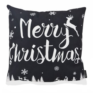 Gek op kussens! Sierkussen Zwart-Wit Kerst #3 | 45 x 45 cm | Katoen/Polyester