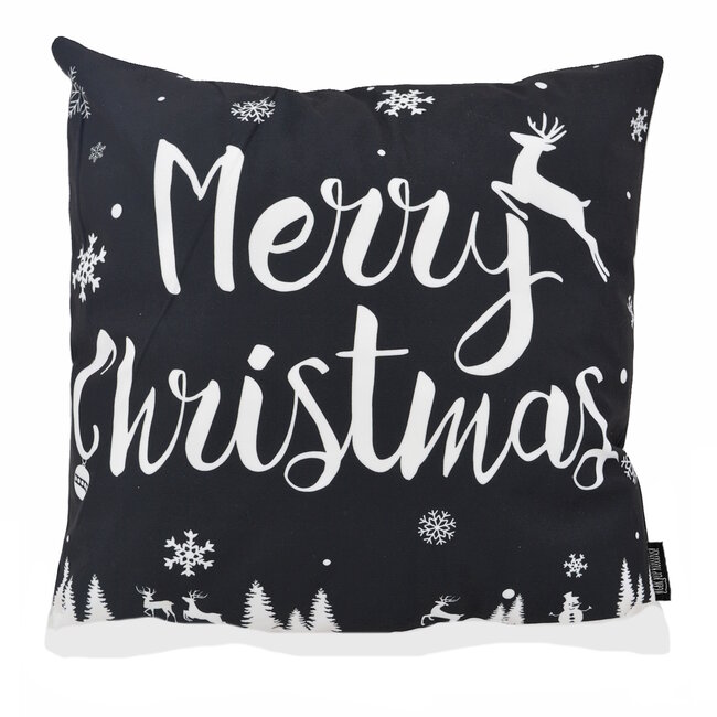 Sierkussen Zwart-Wit Kerst #3 | 45 x 45 cm | Katoen/Polyester