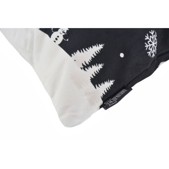 Sierkussen Zwart-Wit Kerst #3 | 45 x 45 cm | Katoen/Polyester