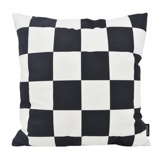 Gek op kussens! Checker Zwart Kussenhoes | 45x45 cm | Katoen/Polyester