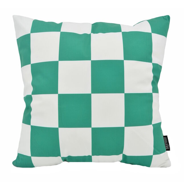Checker Groen | 45 x 45 cm | Kussenhoes | Katoen/Polyester