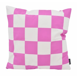 Gek op kussens! Checker Roze Kussenhoes | 45x45 cm | Katoen/Polyester