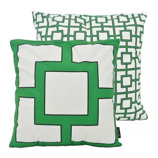 Gek op kussens! Graphic Chain Groen Kussenhoes | 45x45 cm | Katoen/Polyester