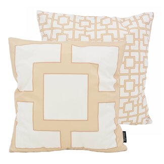 Gek op kussens! Graphic Chain Beige Kussenhoes | 45x45 cm | Katoen/Polyester