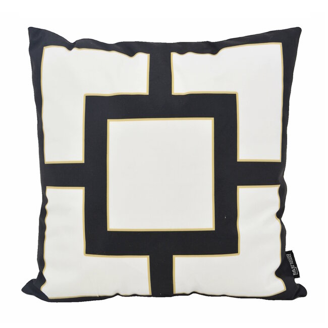 Sierkussen Graphic Chain Zwart | 45 x 45 cm | Katoen/Polyester
