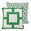 Gek op kussens! Sierkussen Graphic Chain Groen | 45 x 45 cm | Katoen/Polyester