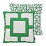 Sierkussen Graphic Chain Groen | 45 x 45 cm | Katoen/Polyester