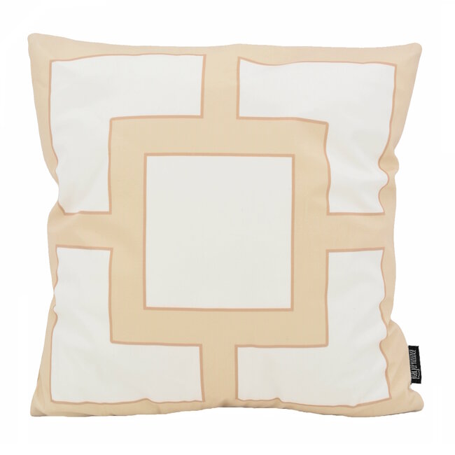 Sierkussen Graphic Chain Beige | 45 x 45 cm | Katoen/Polyester