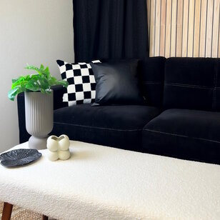 Checker Zwart Kussenhoes | 45x45 cm | Katoen/Polyester