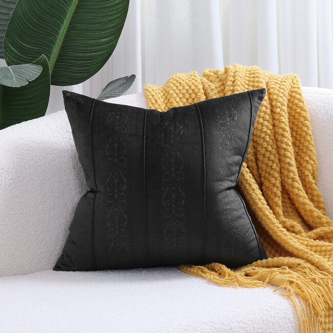 Velvet Versaille Schwarz Kissenbezug | 45x45 cm | Samt/Polyester