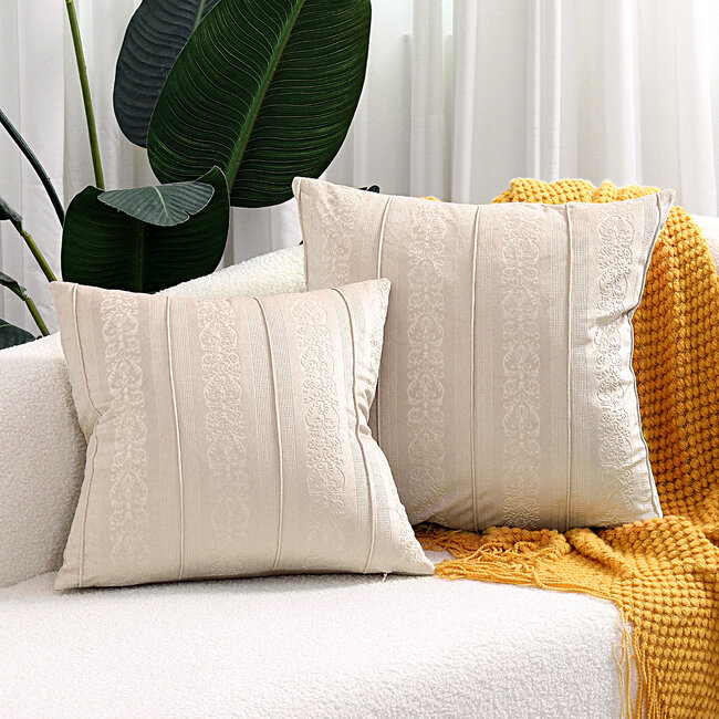 Velvet Versaille Beige Kissenbezug | 45x45 cm | Samt/Polyester