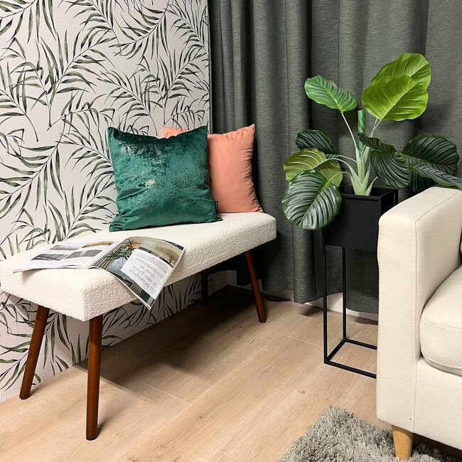 Flo Gold Velvet Groen Kussenhoes | 45x45 cm | Polyester