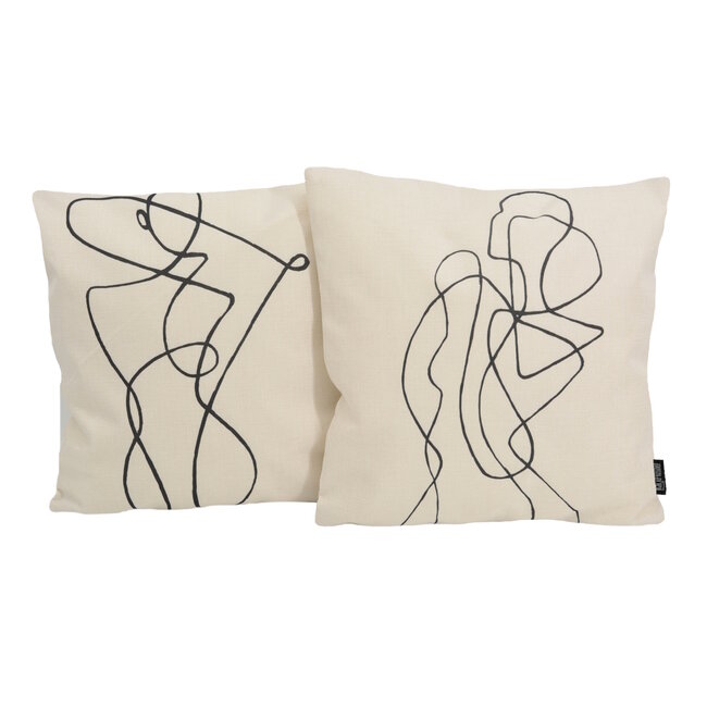 Abstract Figure #1 | 45 x 45 cm | Kussenhoes | Katoen/Linnen