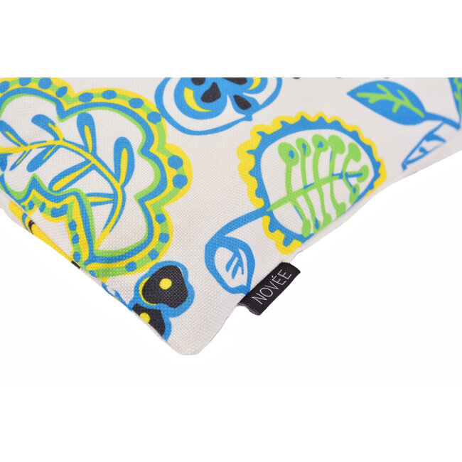 Flower/Stripe - Geel Outdoor Kussenhoes | 45x45 cm | Katoen