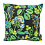 Flower/Stripe - Zwart Outdoor Kussenhoes | 45x45 cm | Katoen