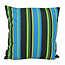 Flower/Stripe - Outdoor Schwarz Kissenbezug | 45x45 cm | Baumwolle