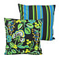 Flower/Stripe - Zwart Outdoor Kussenhoes | 45x45 cm | Katoen