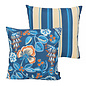 Flower/Stripe - Petrol Outdoor Kussenhoes | 45x45 cm | Katoen
