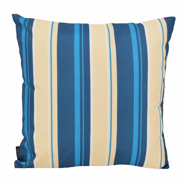 Flower/Stripe - Outdoor Petrol Kissenbezug | 45x45 cm | Baumwolle