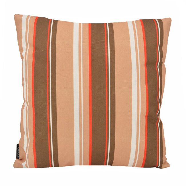 Flower/Stripe - Outdoor Beige Kissenbezug | 45x45 cm | Baumwolle