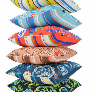 Sierkussen Flower / Stripe - Geel Outdoor | 45 x 45 cm | Katoen